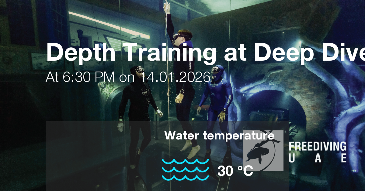 Expected weather during Depth Training at Deep Dive Dubai on Wed, Jan 14, at 6:30 PM